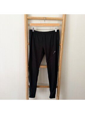 Saucony Black Running Leggings Women’s Large Athletic Workout Pants Pocket